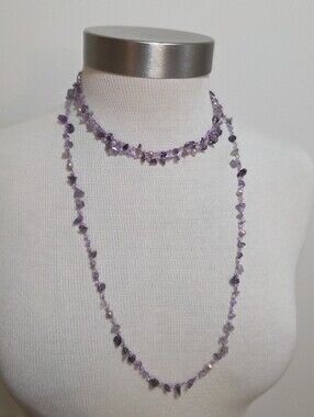 Hand Crafted Amethyst And Pearl Necklace Set
